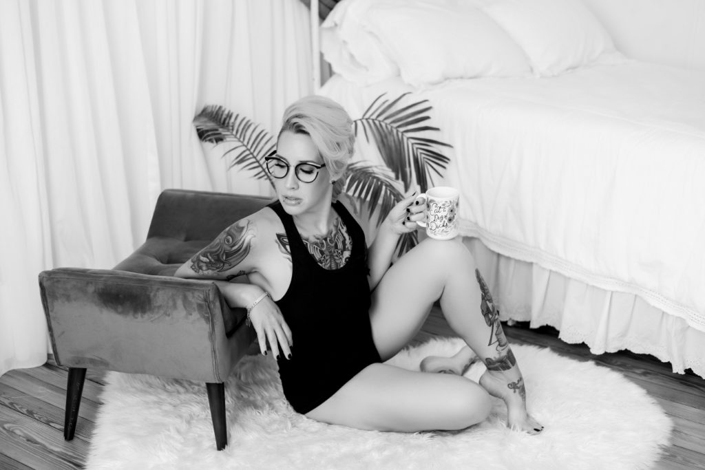 She is turning forty and wanted to do something fun for herself. A boudoir session is a great reminder that she's fearless.
